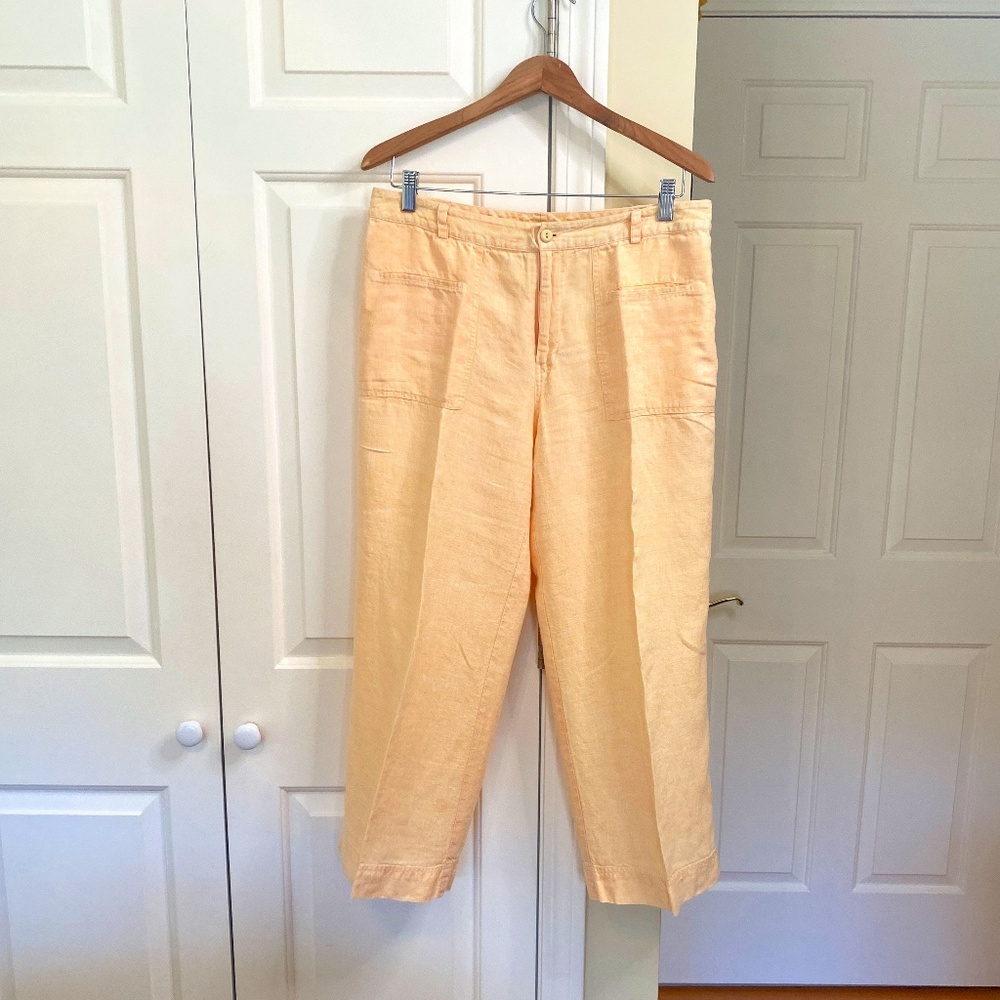 So blue, Sigrid Olsen, Linen Pants , Size 12, Soft Peach